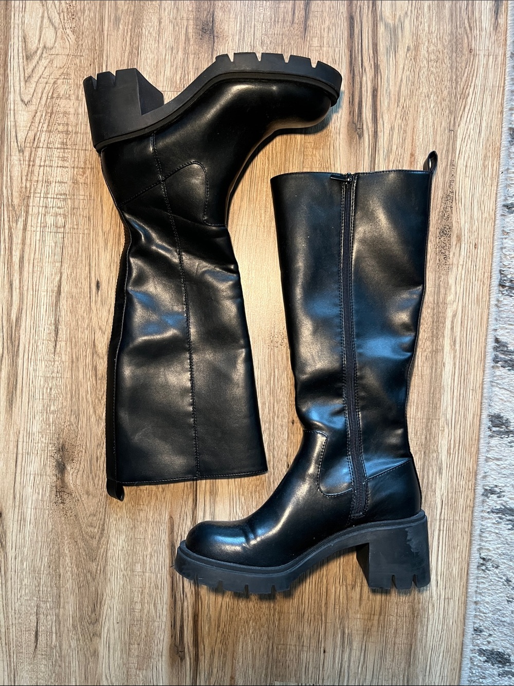 Zara Lug Sole Heeled Boots Size 42 size 11 - Picture 2 of 11